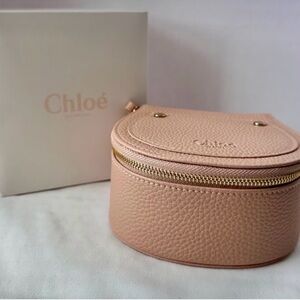 Chloe Parfum Small Zip Around Jewelry Pouch Case Coin Purse Pink